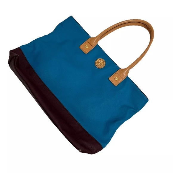 TORY BURCH Jaden Bag Coconut Canvas Leather Tote - Picture 1 of 16